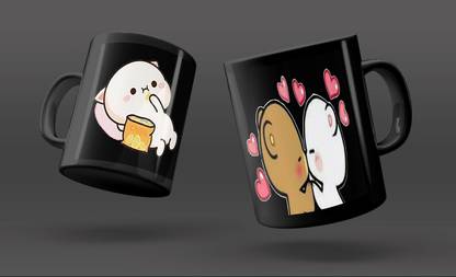 SRK CREATION BEST CUTE DESIGN BLACK PRINTED MUG SRK-GA-0490 Ceramic Coffee Mug