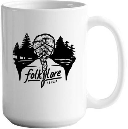 craft maniacs TAYLOR SWIFT FOLKLORE TALE PRINTED WHITE MUG FOR TAYLOR SWIFT LOVERS Porcelain Coffee Mug