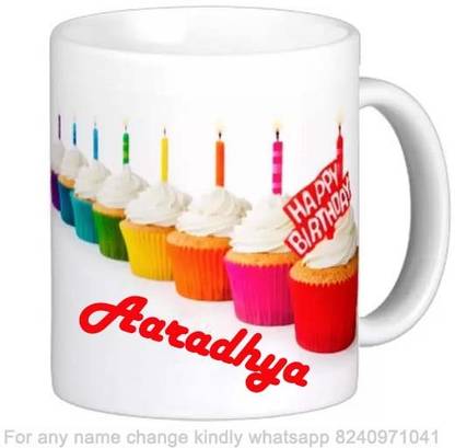 GNS Happy Birthday Gift for Aaradhya Cake theme Message 022 Ceramic Coffee Mug