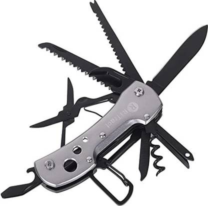 PAWSAM Jet Black Portable Pocket Multi-Functional Stainless Steel Pocket Knife Survival Camping Multi Tool 1 Multi-utility Knife