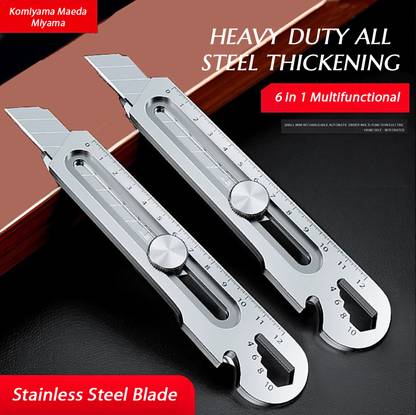 Jozsua Store Heavy Duty All-Steel Utility Cutter | 10 Free Rust-Proof Blades Included 1 Multi-utility Knife