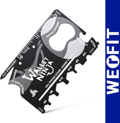 WErFIT Wallet Ninja 18 in 1 Multi-purpose Credit Card Size Pocket Tool 18 Swiss Army Card