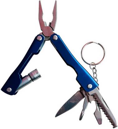 NSV 9 in 1 Multifunctional Hand Plier Tool Micro Pliers With Led Flash Light Multi Utility Plier