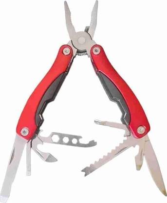 EIS Multi-function Plier Tools Screwdriver bits with Safety Hook, Bottle Opener Multi Utility Plier