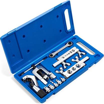 uptodateprouducts Brake Line Flaring Kit with Swaging Set for 45� Single Flares Multi Vise Tool
