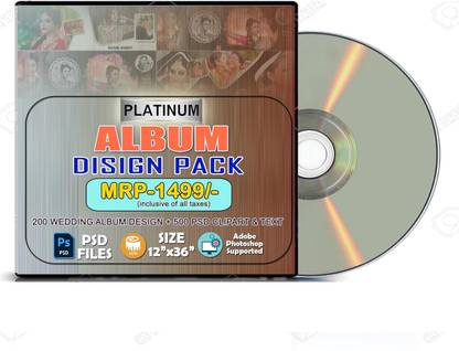 PULIKET 12x36 Size Psd Album Templates Dvd Set 200 Pieces Psd File With 500+ Free Psd Clipart & Text file VOL-3