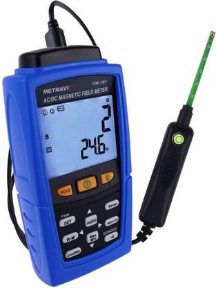 Metravi GM-197 Gauss Meter, Tesla Meter, Magnetometer for AC/DC Static cum Electromagnet Digital Multimeter