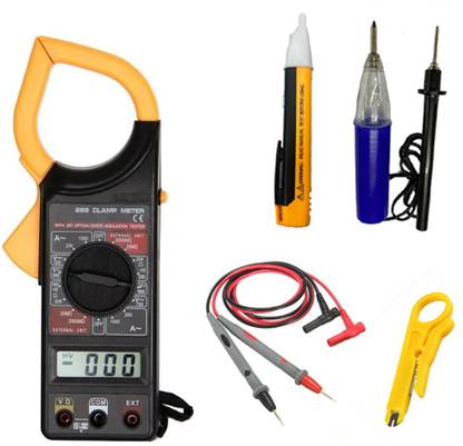 Crafts Haveli DT-266 & 2 Voltage Tester, Wire & Mini Wire Stripper Digital Multimeter