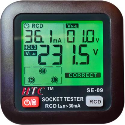 Hvc HTC SE 09 Socket Tester Outlet Tester Receptacle Tester with LCD Display Digital Multimeter