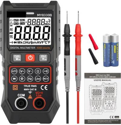 SG Flash TRMS 4000 Counts Digital Multimeter DC AC Voltage Tester Auto-Ranging Voltmeter0 Digital Multimeter  (4000 Counts)