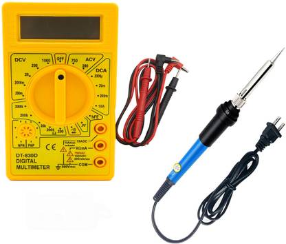 TOOLBUX Digital Multimeter LCD AC DC Measuring Voltage Current & 60 Wt Soldering Iron Digital Multimeter