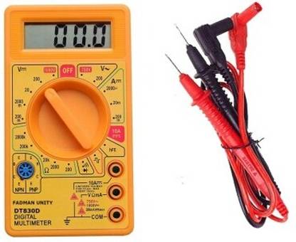 PR Creations Small Digital Multimeter, Multipurpose Electric meter Yellow/Red Digital Multimeter