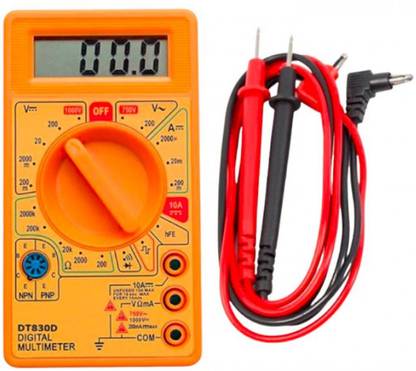 Ihc Digital Multimeter Small Yellow Color LCD AC DC Measuring Voltage Current Digital Multimeter