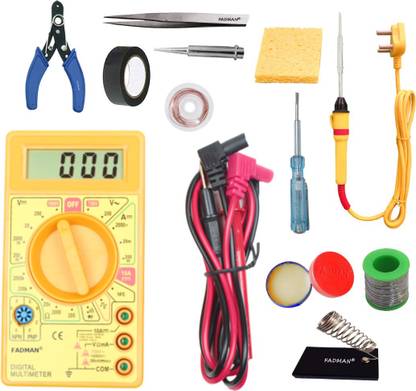 FADMAN MMTGBKMOLSQHRNP & Soldering Iron Equipments Combo Pack With Digital Multimeter