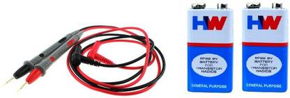 DUMDAAR new Universal Multimeter Lead Probes Plug Test 1000 Volt 20 Amp & 2pc 9V Battery Digital Multimeter