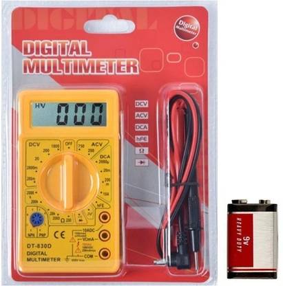 BALRAMA With Battery & Lead Voltage Continuity Buzzer Transistor Current Tester DT830D Digital Multimeter