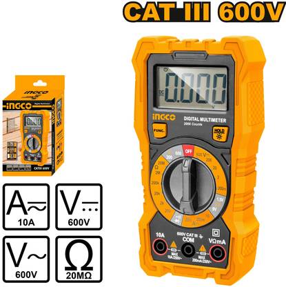INGCO Digital Multimeter, 2000 Counts Digital Multimeter