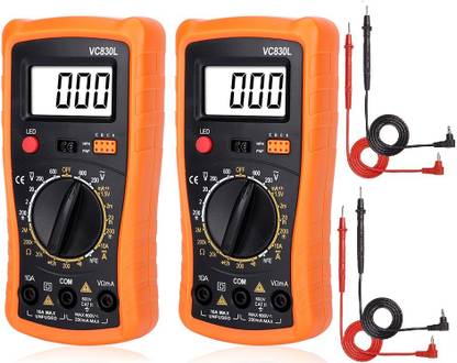 Techtest Set of 2 VC830L Digital Multimeter for Voltage Current Testing Multimeter Ac Dc Digital Multimeter