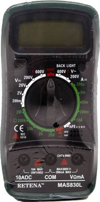 रेटेना MAS830L DIGITAL MULTIMETER डिजिटल मल्टीमीटर
