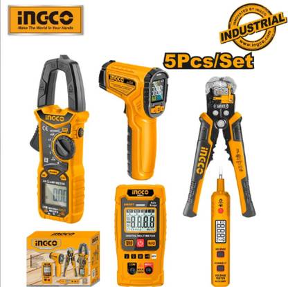 INGCO Test Pencil, Infrared Thermometer, Automatic Wire Stripper, Electrical Tool Kit Digital Multimeter