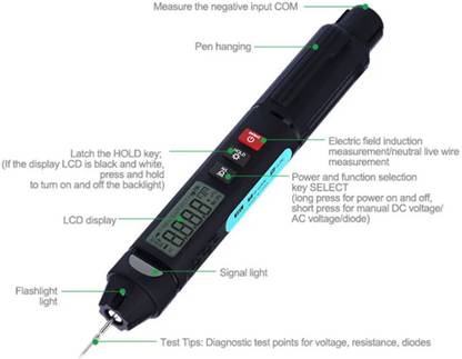 uptodateprouducts DT-02 Smart Pen Type Multimeter DC AC Voltage Tester Smart Multi-meter Voltmeter Digital Multimeter