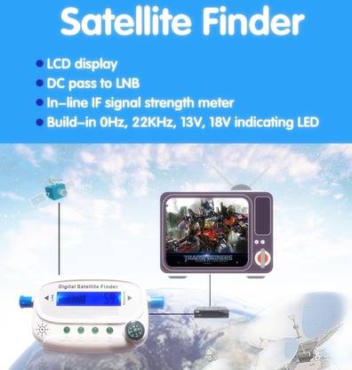 Divinext SF-500 Programmable Digital LCD Satellite Signal Finder Locator Scanner with Com Digital Voltage Tester