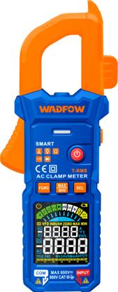 Wadfow Digital AC Clamp Meter, AC/DC Voltage AC Current Resistance Temperature, Digital Multimeter