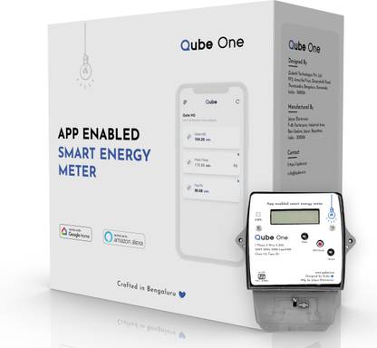 QUBE One, 1 Phase, WiFi, Smart Energy Meter, Perfect for Tenant Billings, ISI Trusted Smart Switch