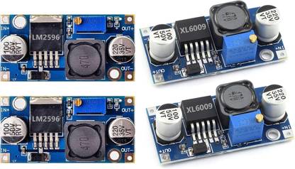 shockley LM2596 & XL6009 DC Buck Boost Converter Module COMBO (2 Pc LM2596) (2 Pc XL6009) Multipurpose Controller