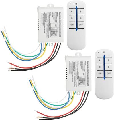 shockley 4-Way Digital Switch ON/Off 220V-240V Light RF Remote Control Wireless (2 Pc) Multipurpose Controller