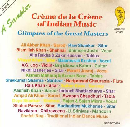 CREME DE LA CREME OF INDIAN MUSIC Audio CD Standard Edition