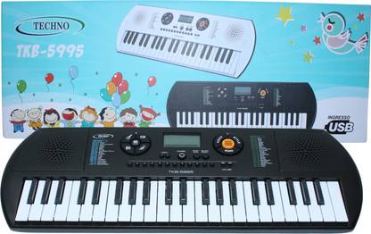 Techno Electronic Keyboard TKB-5995 Black, 128 Tones and 128 Rhythms 50 Classic Demostration song Analog Arranger Keyboard