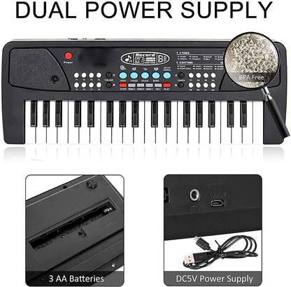 KAVANA Piano Keyboard with Recording and Mic and Mobile Battery Operated (Pack Of 1) Music Piano Keyboard Analog Portable Keyboard