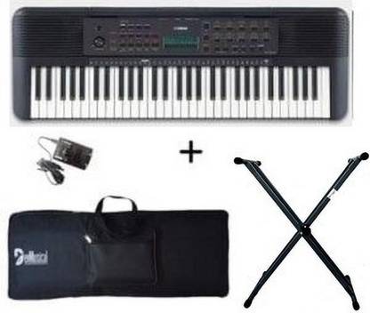 YAMAHA PSR-E273 61-key Portable Arranger Keyboard with Adaptor, Bag and Grey Double Rod Keyboard Stand Digital Arranger Keyboard