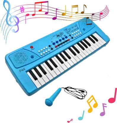 AS TRADERS Keyboard Piano, 37 Keys Piano Keyboard for Kids P81 Key Piano Keyboard with Mic & Charger BLU44 Analog Portable Keyboard