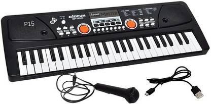 Kid Kraze 49 Key Piano Keyboard Toy for Kids P49 dc Power Option+Recording Microphone Multi Colour Keys with USB Charging P49 Analog Portable Keyboard