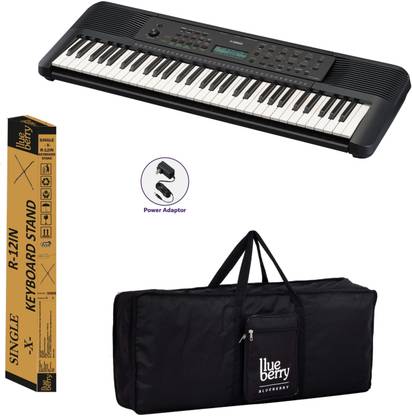 YAMAHA PSR-E283 With Blueberry KB-40 Bag and R-12IN Stand, Digital Portable Keyboard