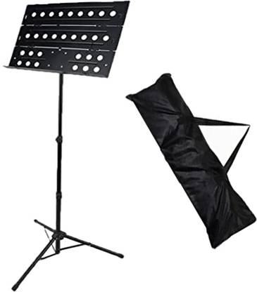 TechBlaze Musical Sheet Notation Stand 3 Fold Black Metal Music Stand With Carry Bag Notation Stand