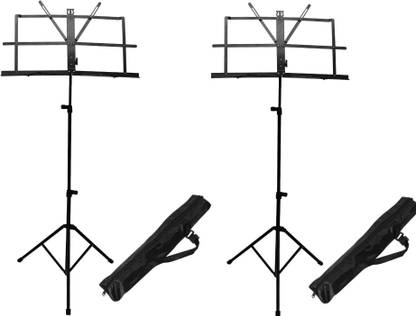 AMG Music Notation Stand Metal Folding Music Stand Professional Portable Stand for Sheet Music, Adjustable Music Book Holder with Carrying Bag Self Closing Stand notation stand Notation Stand Folding Music Stand with Carry Bag ( Pack of 2) Notation Stand