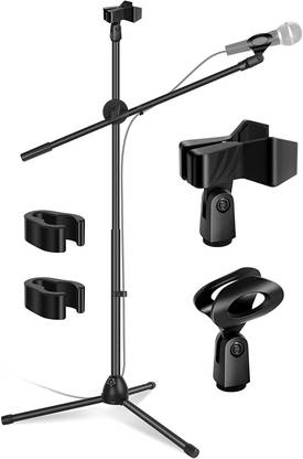 Techtest Mic Stand for Singing Microphone Stand Dual Mike Stand for Studio Recording Microphone Stand