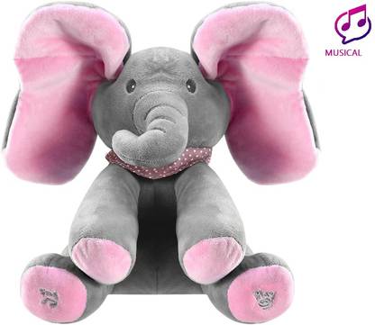 QEQEQ Elephant, OMGOD hide-and-seek game Baby Animated Plush Elephant Doll - Gray