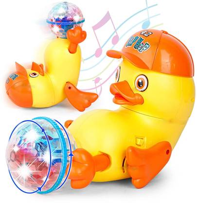 NIYAMAT Dancing Duck Spinning Stunt Duck 360 Rotating DiscoBall Baby Crawling Toy