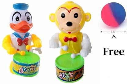 urmila enterprises Baby girl Darmar Sound Toys Key-Operated monkey duck multicolour