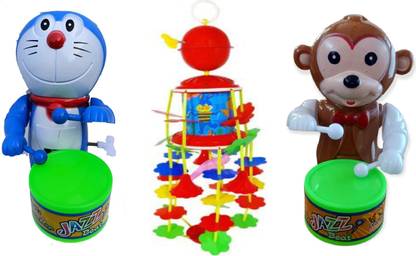 MS TOYS DORE-RED JHO-MONKEY-03 Drummer Toy with Drumming and Dancing Action for Kids