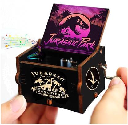 Augen Wooden Music Box Vintage Music Boxes Birthday Gift Jurassic-Park (Mini 1)