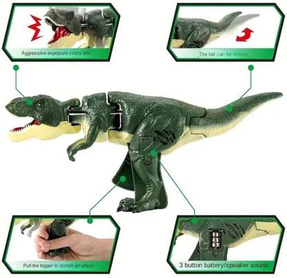 Toyporium Realistic Dinosaur Toy with Biting Roaring Function-Sound Effects & Lighting |02