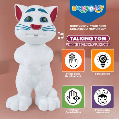 Buddynjoy Tom Cat Intelligent Touch Musical Recording Talking cat Toy for Kids