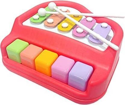 Playkid toys enterprises PLAYKIDS Piano Xylophone Toy |5 Multicolored Key Musical Learning Piano