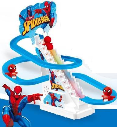 Goyal's Spiderman Racer Track Set Little Lovely Spiderman Slide Escalator Toy