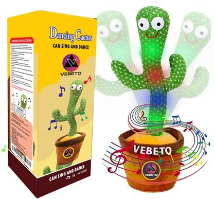 Vebeto Dancing Singing Cactus Toy for Baby Wriggle Children Voice Recording Repeats